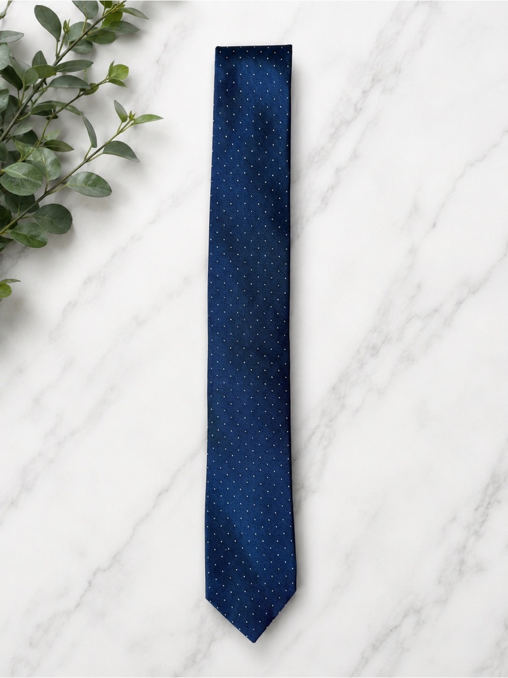 J. Crew Men’s 100% Silk Navy Blue Microdot Dress Tie